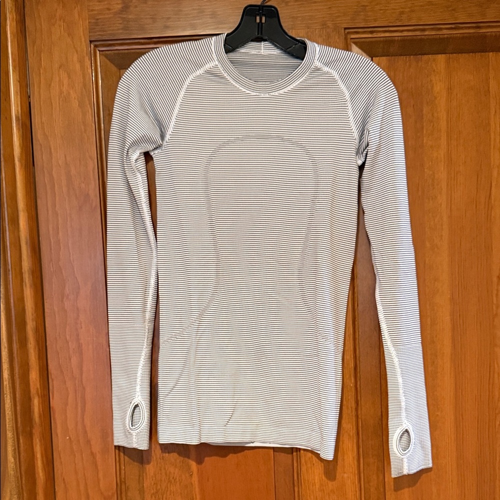 lululemon athletica Striped Long Sleeve Tee - Black and White